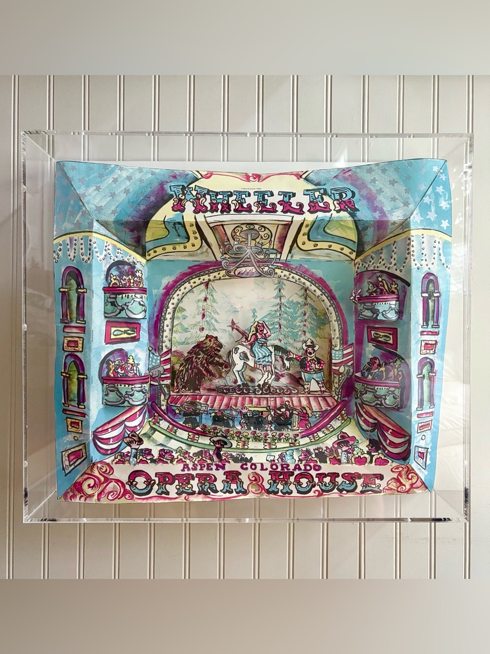 Vintage Red Grooms Wheeler Opera House 1984 3D Lithograph Pop Art Aspen CO VTG